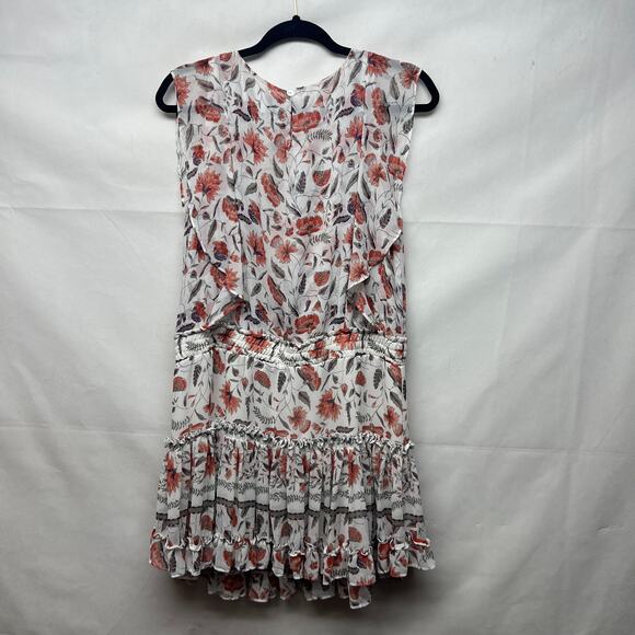 MISA Los Angeles Womens Floral Dress Medium Tiered Low Waist Cottagecore Party - Picture 2 of 9